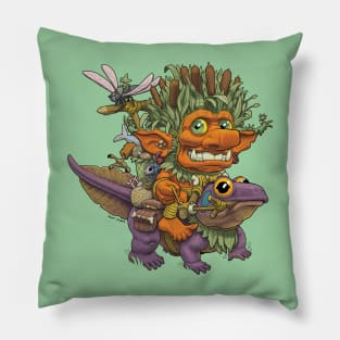 Happy Marsh Goblin and his amphibian mount. Pillow