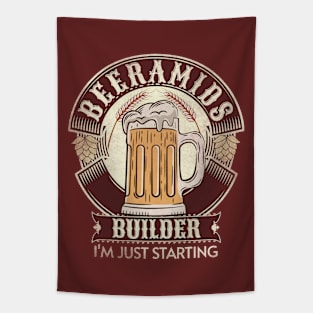 Drinking Humor - Retro Beer Party - Beeramids Builder Tapestry