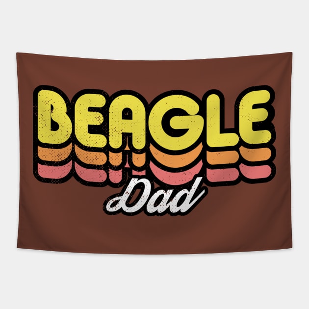 Retro Beagle Dad Tapestry by rojakdesigns