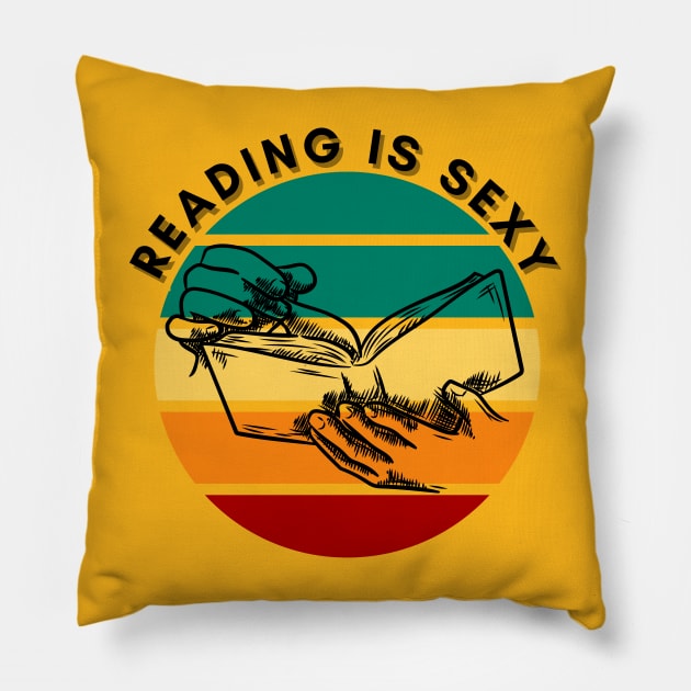 Reading is sexy Pillow by Holly ship