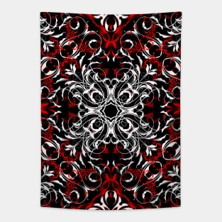 Red White Mandala Tapestry