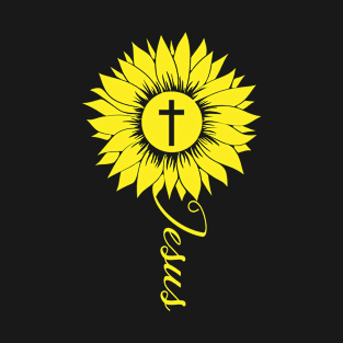 Jesus Sunflower, Christian, Faith, Jesus Christ T-Shirt