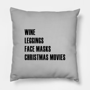 Wine Leggings Face Masks Christmas Movies Pillow