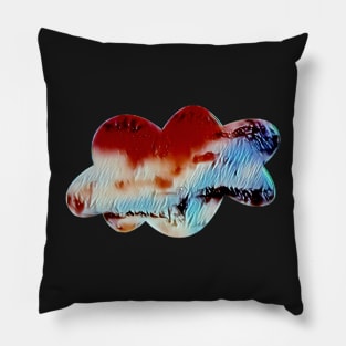 Cloud shape in red and blue Pillow