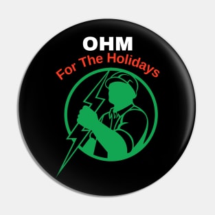 OHM for the Holidays Vintage Electrician Lovers Christmas Gift Pin