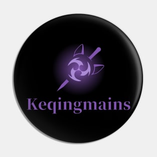 Keqing mains fan art for who mains Keqing with electro cat sword icon in electro purple gift Pin