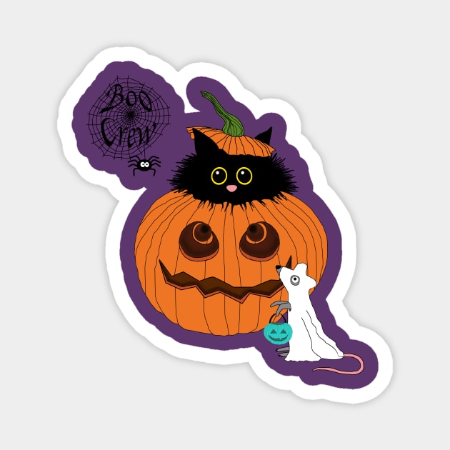 Boo Crew 2. Cute Halloween Design. Magnet by StephJChild