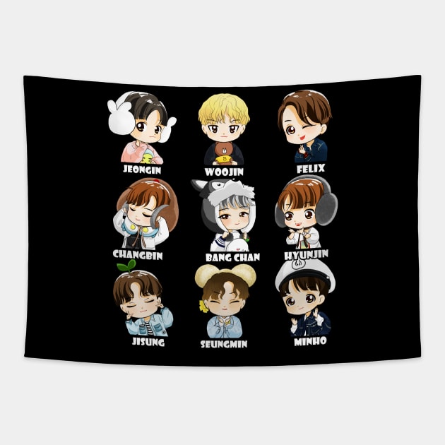 STRAY KIDS CHIBI ALL MEMBERS Tapestry by LySaTee