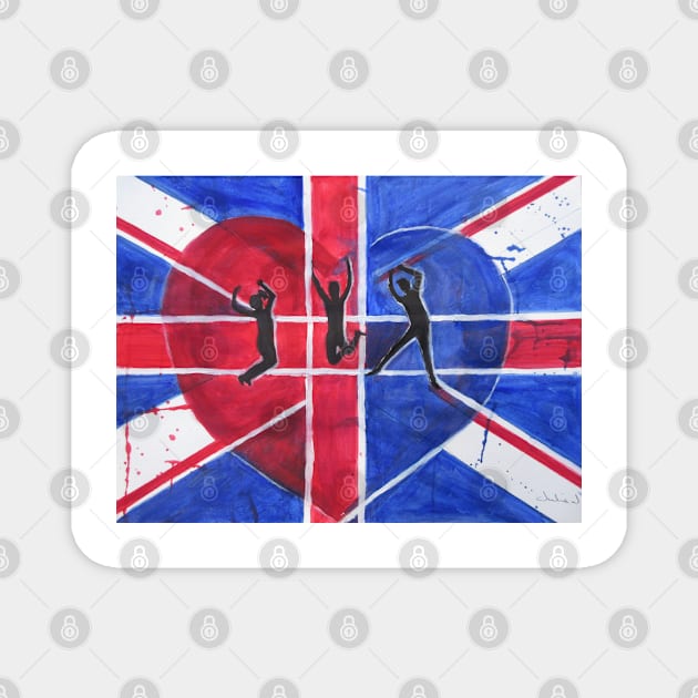 Union Jack - Jump For Joy Magnet by Juliejart