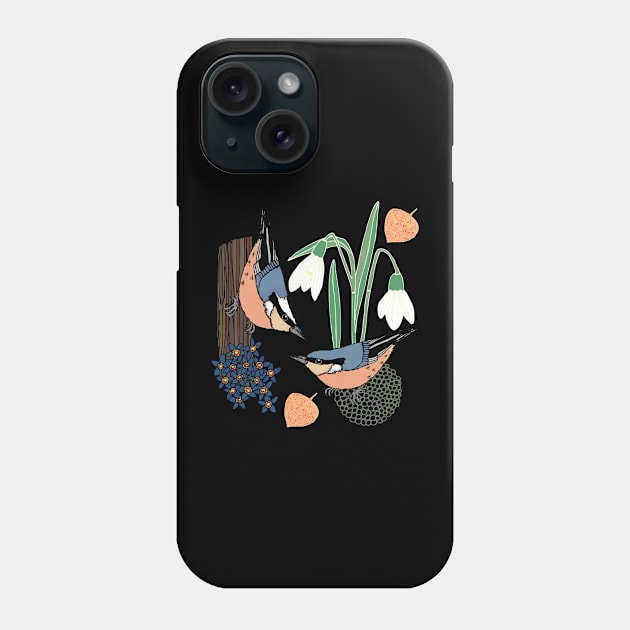 The little nuthatch Phone Case by Naty Design Prague