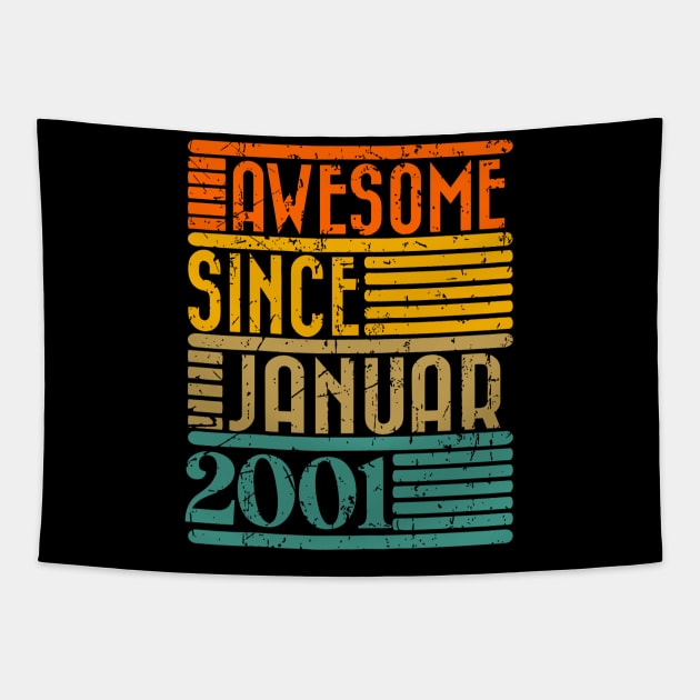Awesome Since January 2001 23 Years Old 23th Birthday Tapestry by rhazi mode plagget