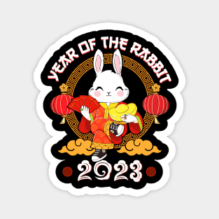 Happy Chinese New Year 2023 Year of the Rabbit Magnet