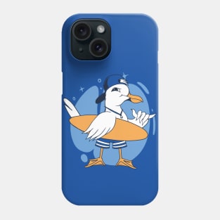 Cool Surfing Sea Gull // Cute Beach Cartoon Phone Case