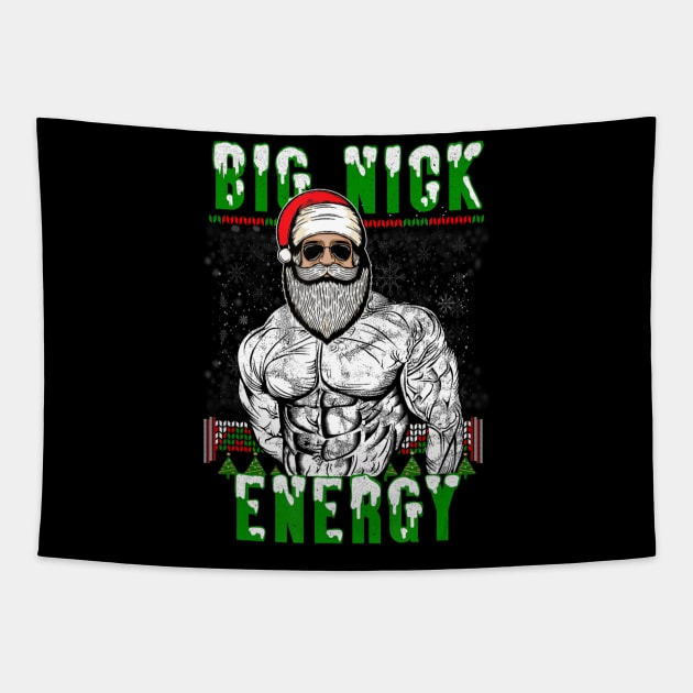 Big Nick Energy Dad Bod Santa Claus Christmas Tapestry by Mitsue Kersting