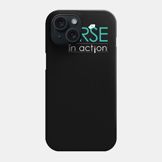 Nurse In Action Phone Case by designdaking