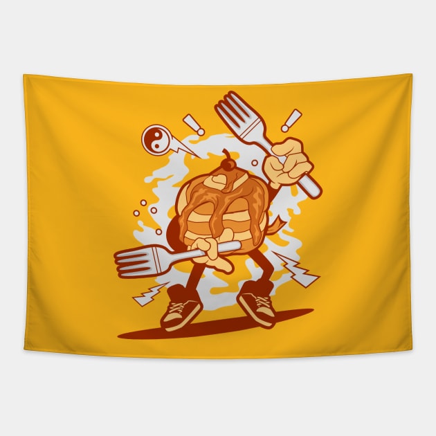 KUNGFU PANCAKE Tapestry by beanbeardy