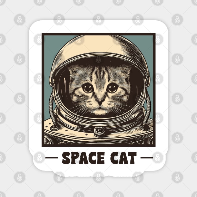 Vintage Cat Astronaut Magnet by Casually Fashion Store