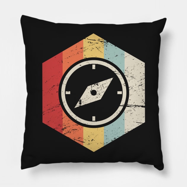 Retro Vintage Geocache Compass Pillow by MeatMan