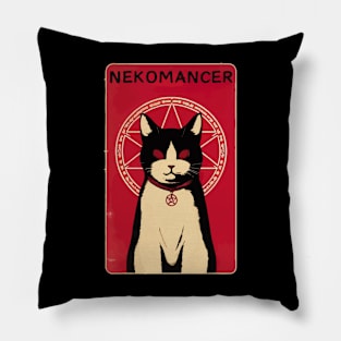 Spooky Nekomancer demon cat Pillow