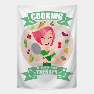 Cooking is better than therapy Tapestry