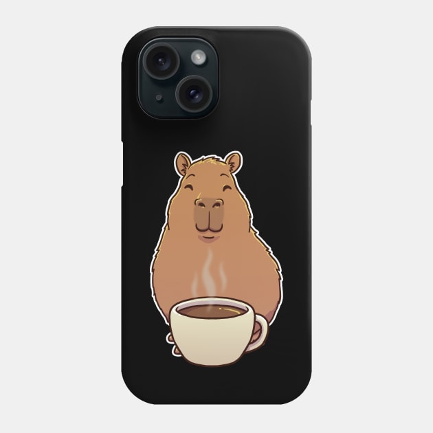 Capybara with Coffee Cup Phone Case by capydays