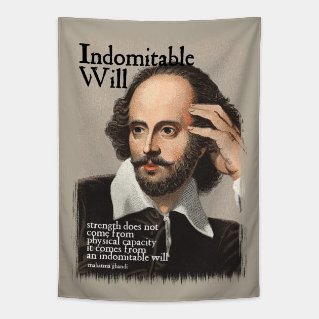 Shakespeare - Indomitable Will Tapestry by The Blue Box