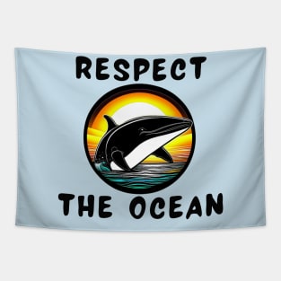 Respect the ocean orca Tapestry