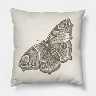 Dramabite Vintage butterfly illustration Pillow