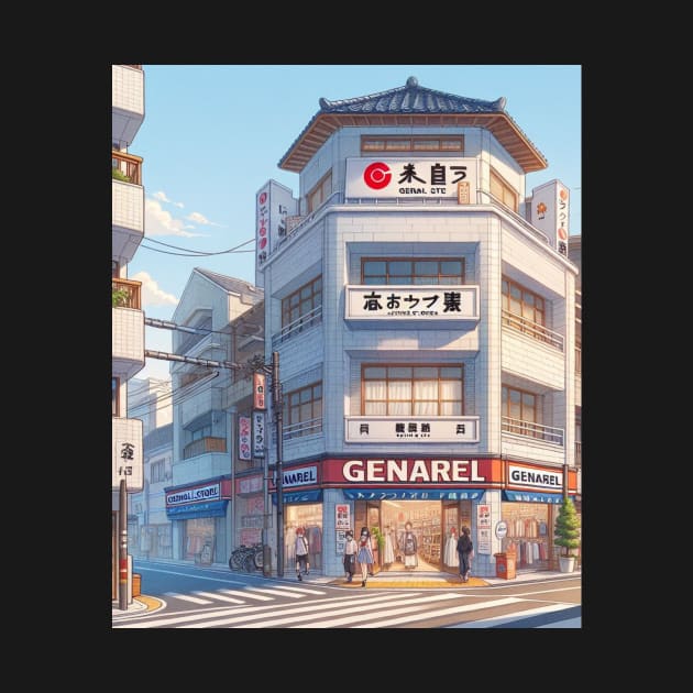 Anime Style - Japanese Street and Building by AnimeVision