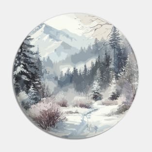 Winter Forest Road Pin