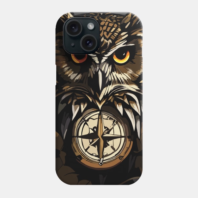 Eagle Owl Compass Phone Case by manbaito