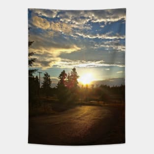 Country Road Sunset Tapestry