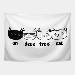 French cats cute un deux trois cat counting cats Tapestry