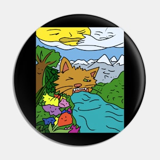 Creation of the World by a Cat Pin