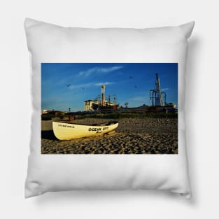 Lifeguard LIfeboat Ocean City New Jersey Pillow