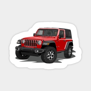 The Red Jeep Rubicon Magnet