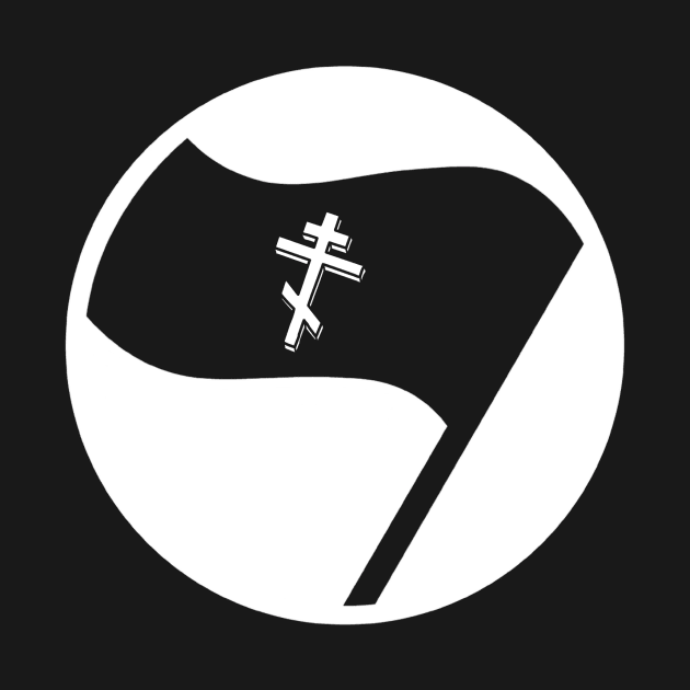 Christian Flag Black Orthodox Cross Antifa by thecamphillips