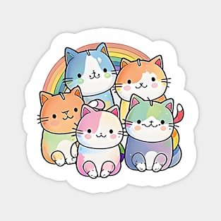 All I Need Is This Cat Funny Cat Lover - Cute Rainbow Cats Magnet