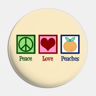 Peace Love Peaches Pin