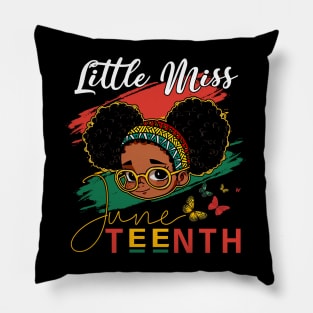 Melanin Little Miss Juneteenth Black History Shirt Kids Girls Pillow