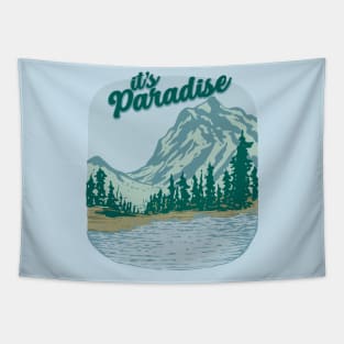 Mountain landscape Paradise Tapestry
