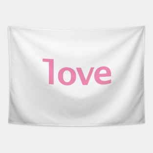 Love Minimal Typography Pink Text Tapestry