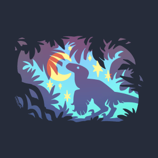 Stargazing Dino (Blue Variant) T-Shirt