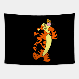 Tiger with Awareness Ribbon Butterfly (Orange) Tapestry