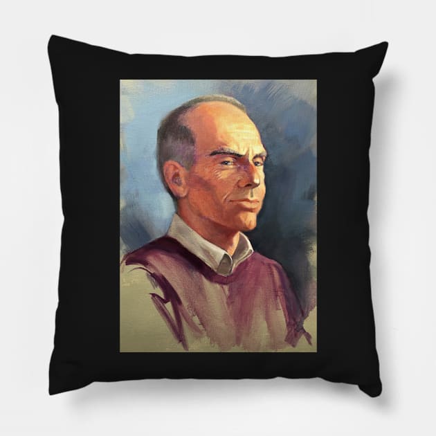 Portrait of Lynton ~ oil painting Pillow by rozmcq