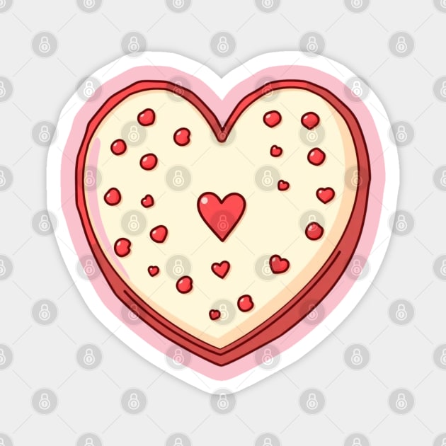Cake Heart For Valentines Day Magnet by Creatifly Graphic Tees