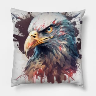 Eagle Portrait Animal Painting Wildlife Outdoors Adventure Pillow