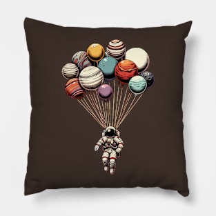 Astronaut Balloon Planets Pillow