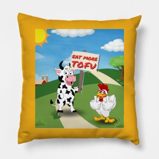 Eat More Tofu - Country Road Humor Design Pillow