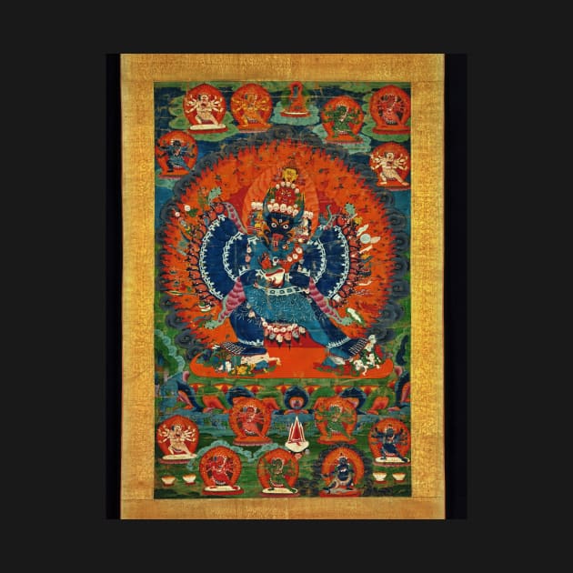 Yamantaka Tibetan Buddhist Deity Thangka Reproduction by TammyWinandArt